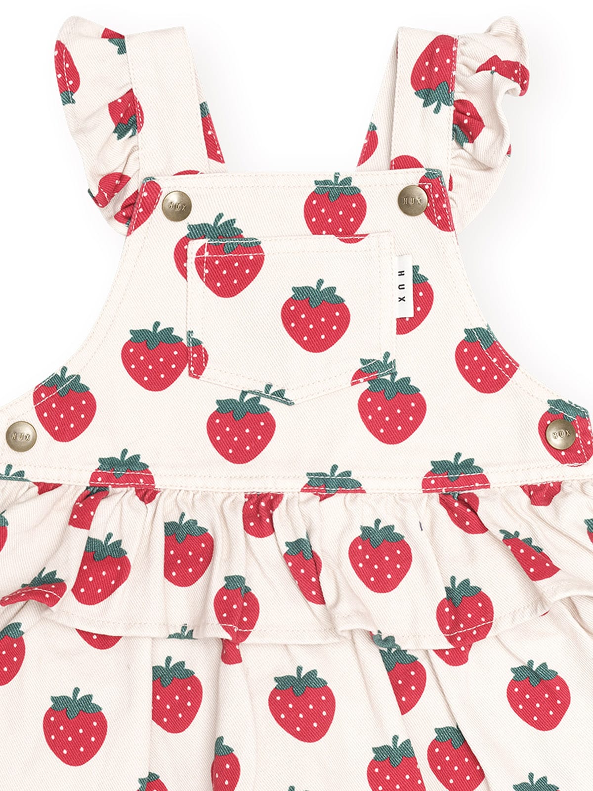 Huxbaby Girls Dress Strawberry Tiered Pinafore