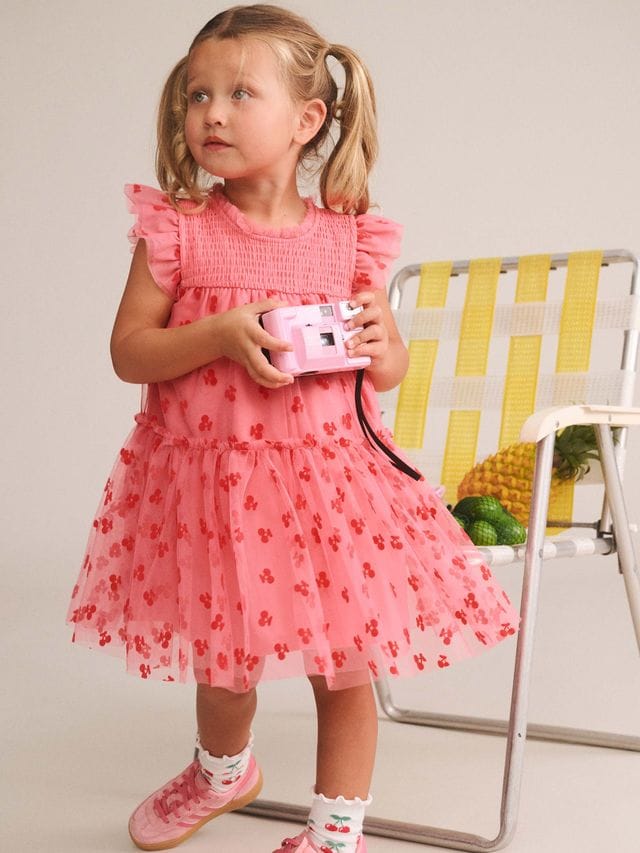 Huxbaby Girls Dress Tropical Glitter Fruit Tulle Dress