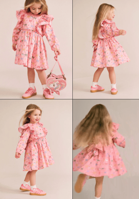 Huxbaby Girls Dress Unicorn Bow Dress