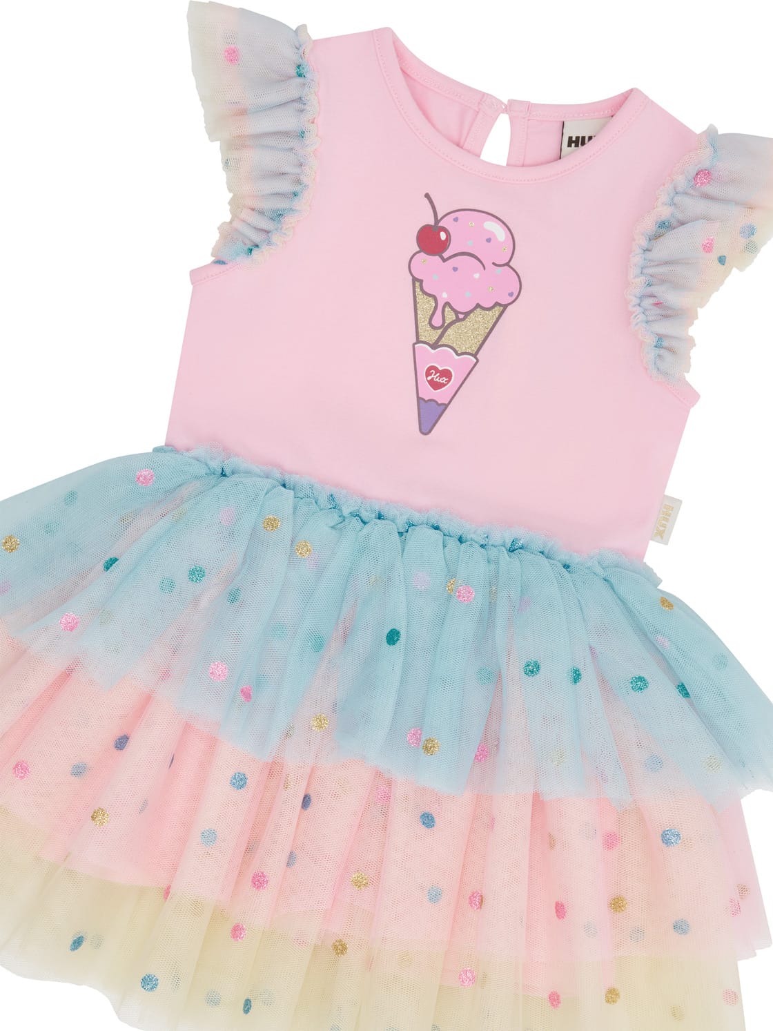 Huxbaby Girls Dress You-Scream-For-Ice Cream Tulle Dress