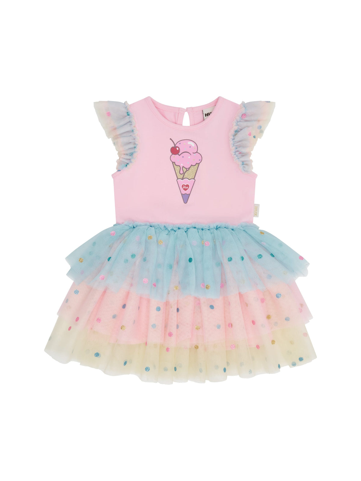 Huxbaby Girls Dress You-Scream-For-Ice Cream Tulle Dress