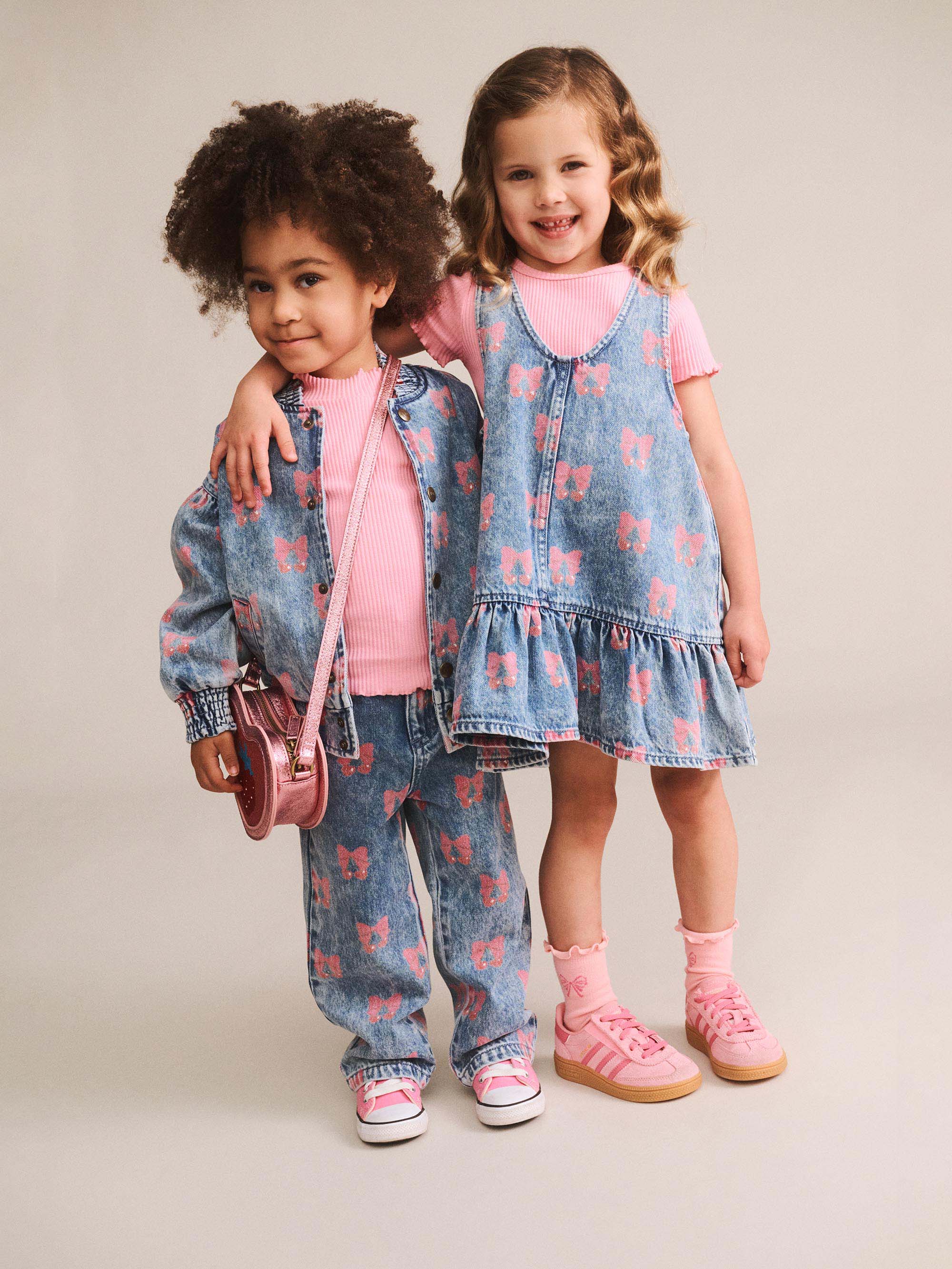 Huxbaby Girls Jacket Dreamy Denim Cherry Jacket