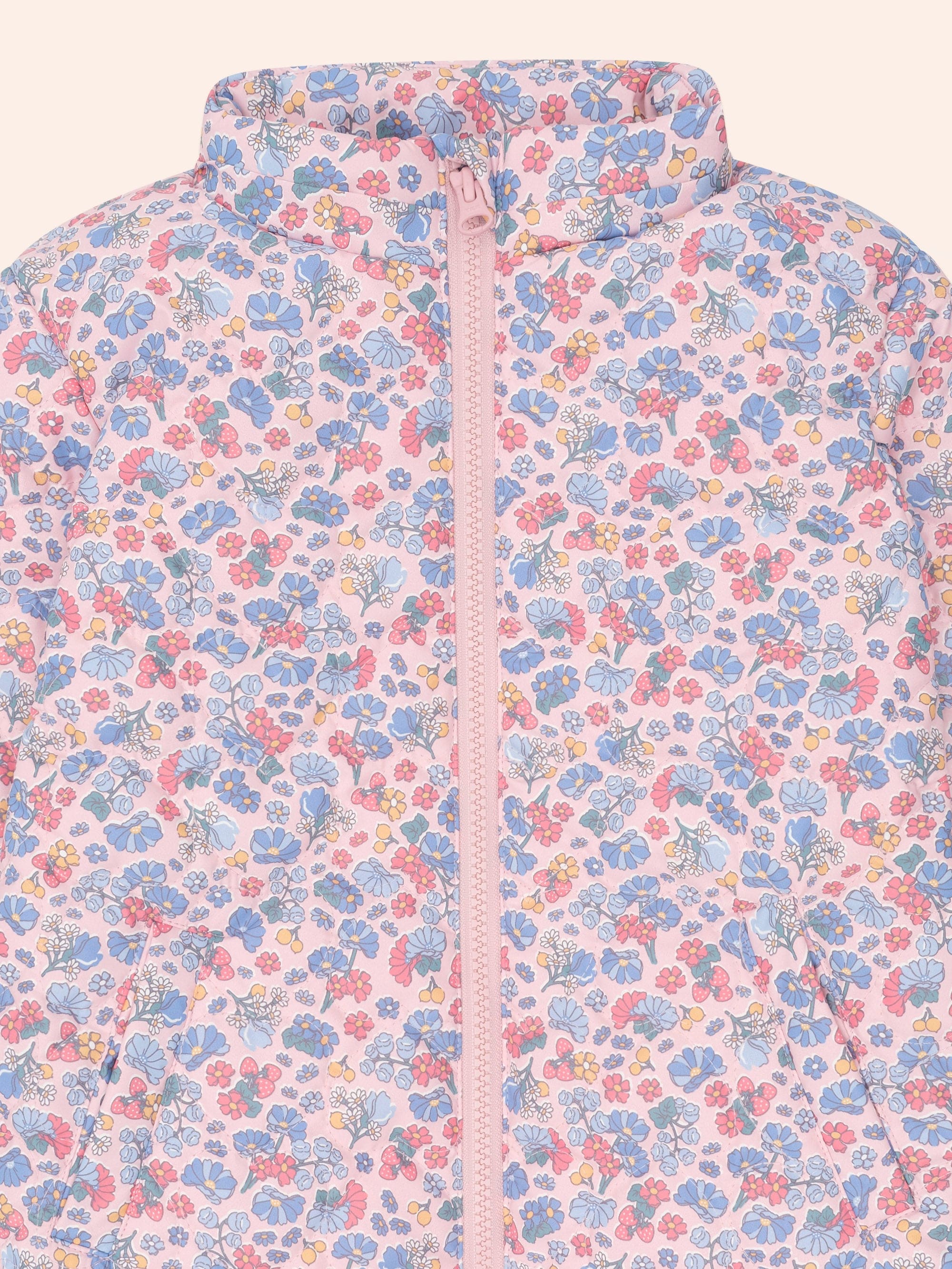 Huxbaby Girls Jacket Heart Floral Quilted Puffer Jacket