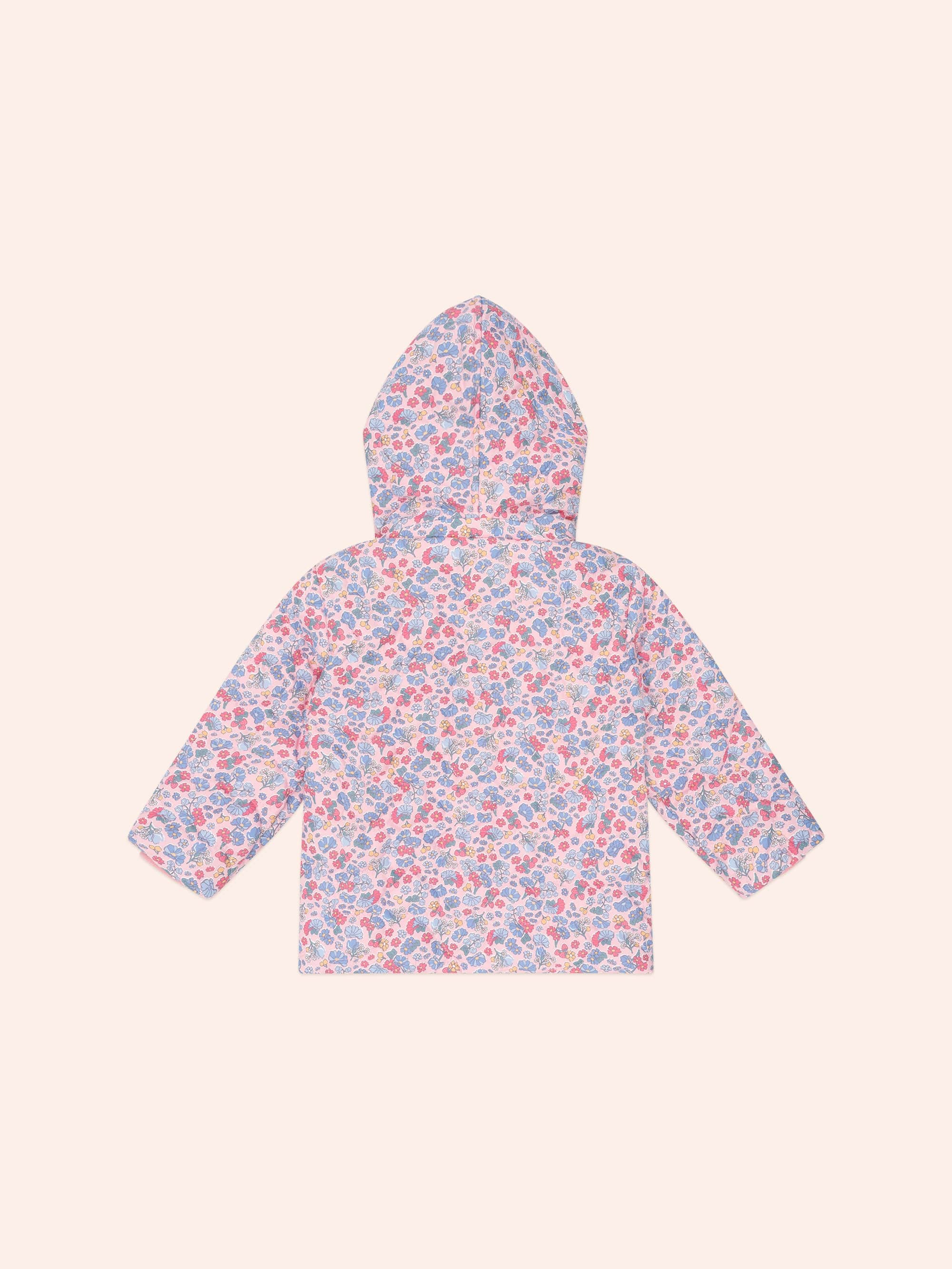Huxbaby Girls Jacket Heart Floral Quilted Puffer Jacket