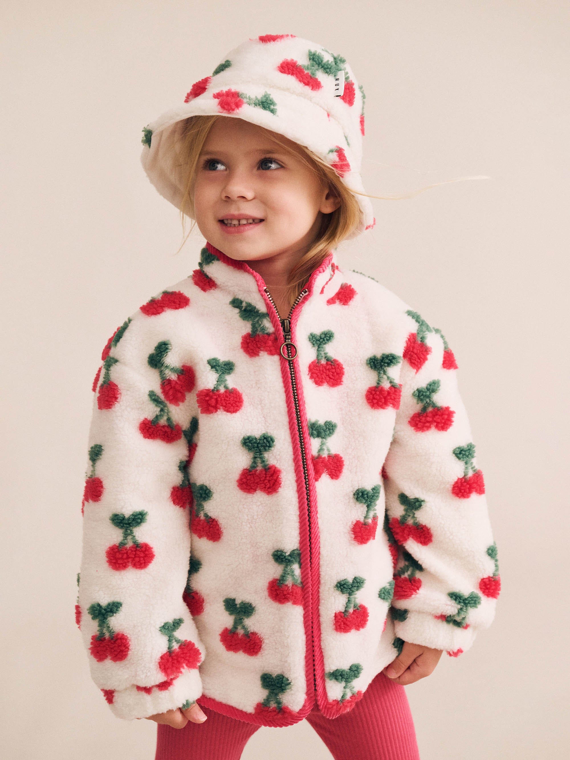 Huxbaby Girls Jacket Very Cherry Sherpa Jacket