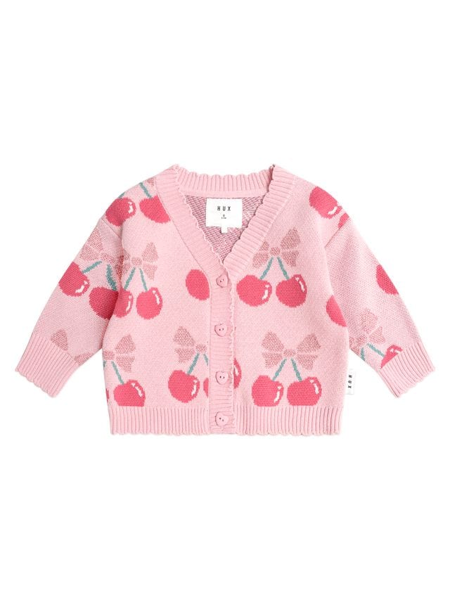 Huxbaby Girls Jumper 2Y Cherry Pie Scalloped Knit Cardi