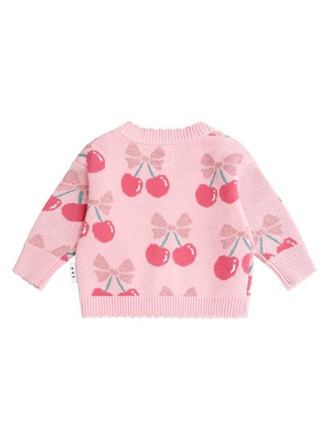 Huxbaby Girls Jumper Cherry Pie Scalloped Knit Cardi