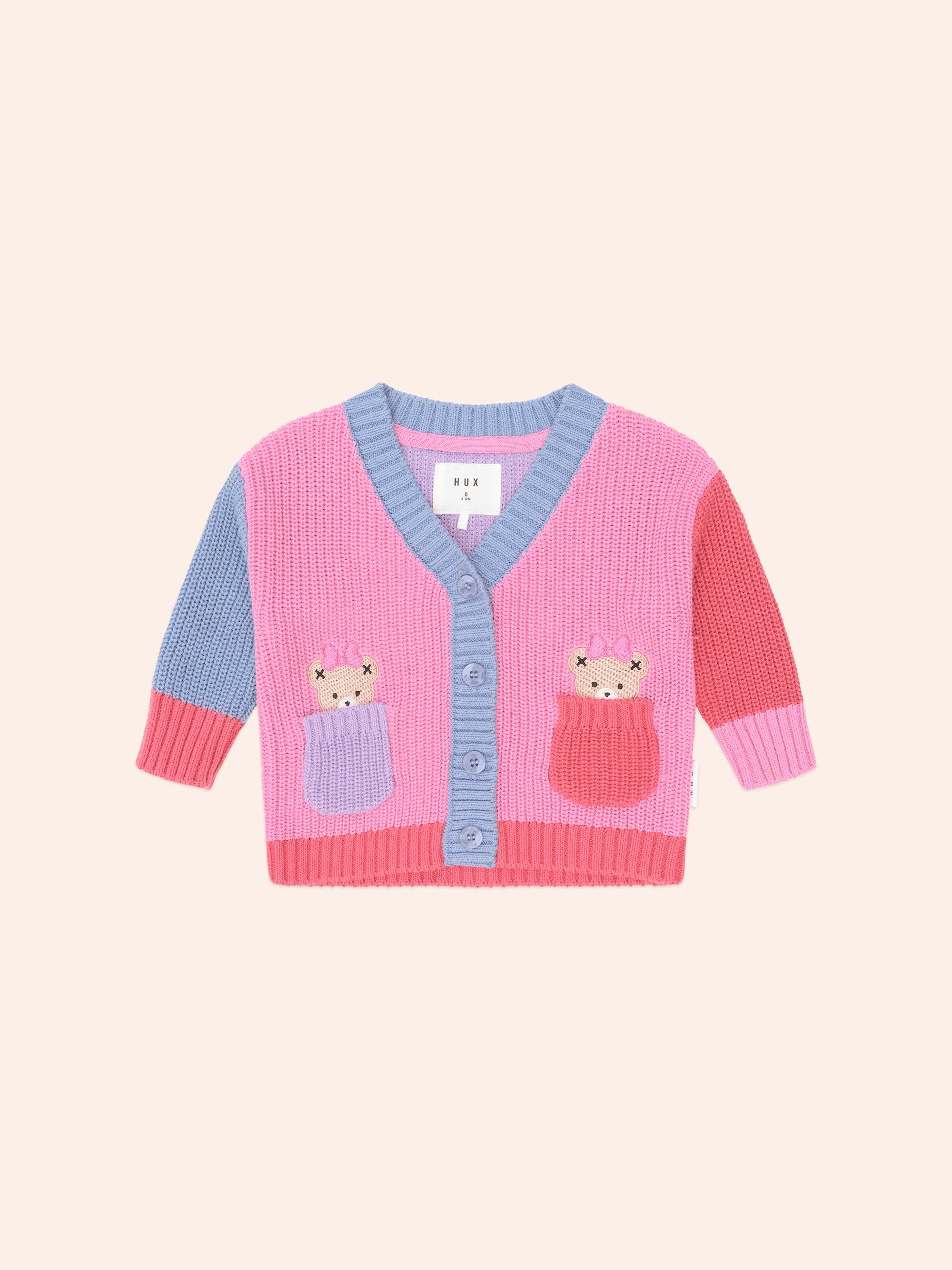 Huxbaby Girls Jumper Colour Block Huxette Cardi