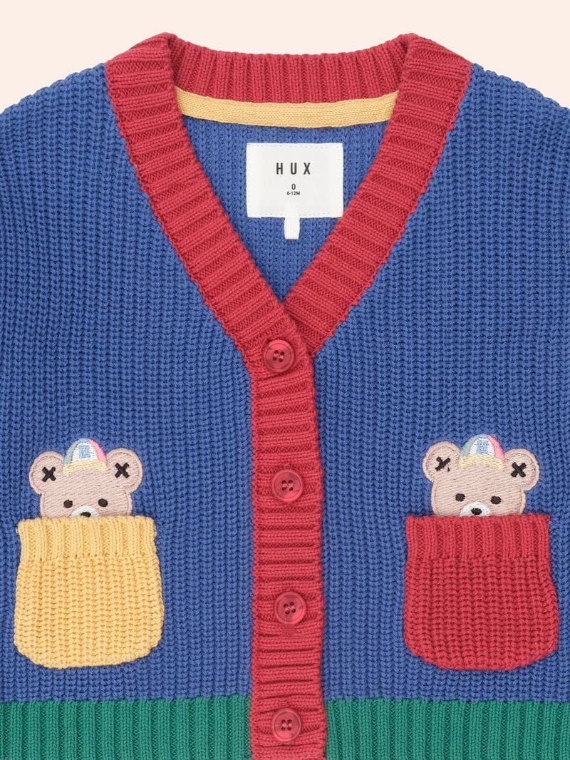 Huxbaby Girls Jumper Colourblock Varsity Hux Cardi