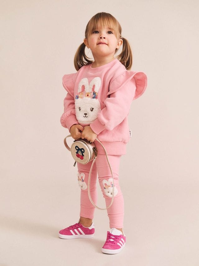 Huxbaby Girls Jumper Flower Field Bunny Sweatshirt