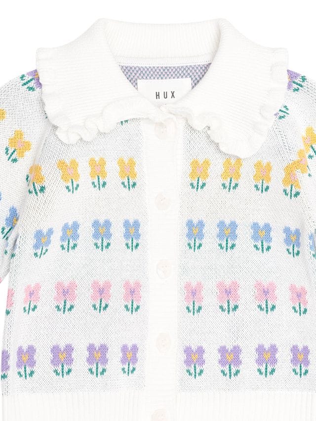 Huxbaby Girls Jumper Flower Fields Collar Cardi