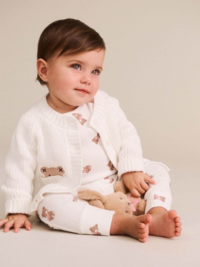 Huxbaby Girls Jumper NB Newborn Peekaboo Hux Cardi