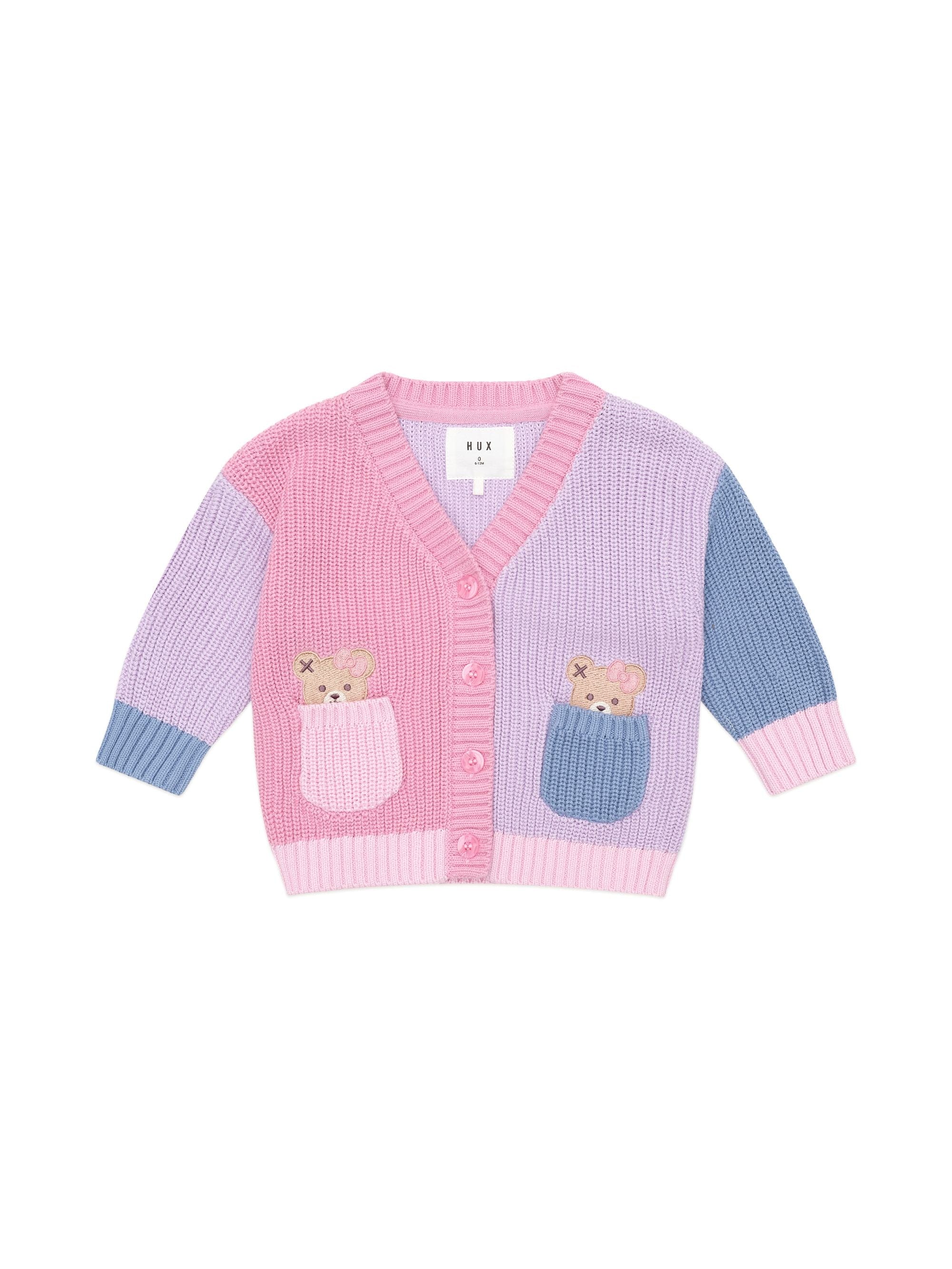 Huxbaby Girls Jumper Peeping Pocket Girl Cardi