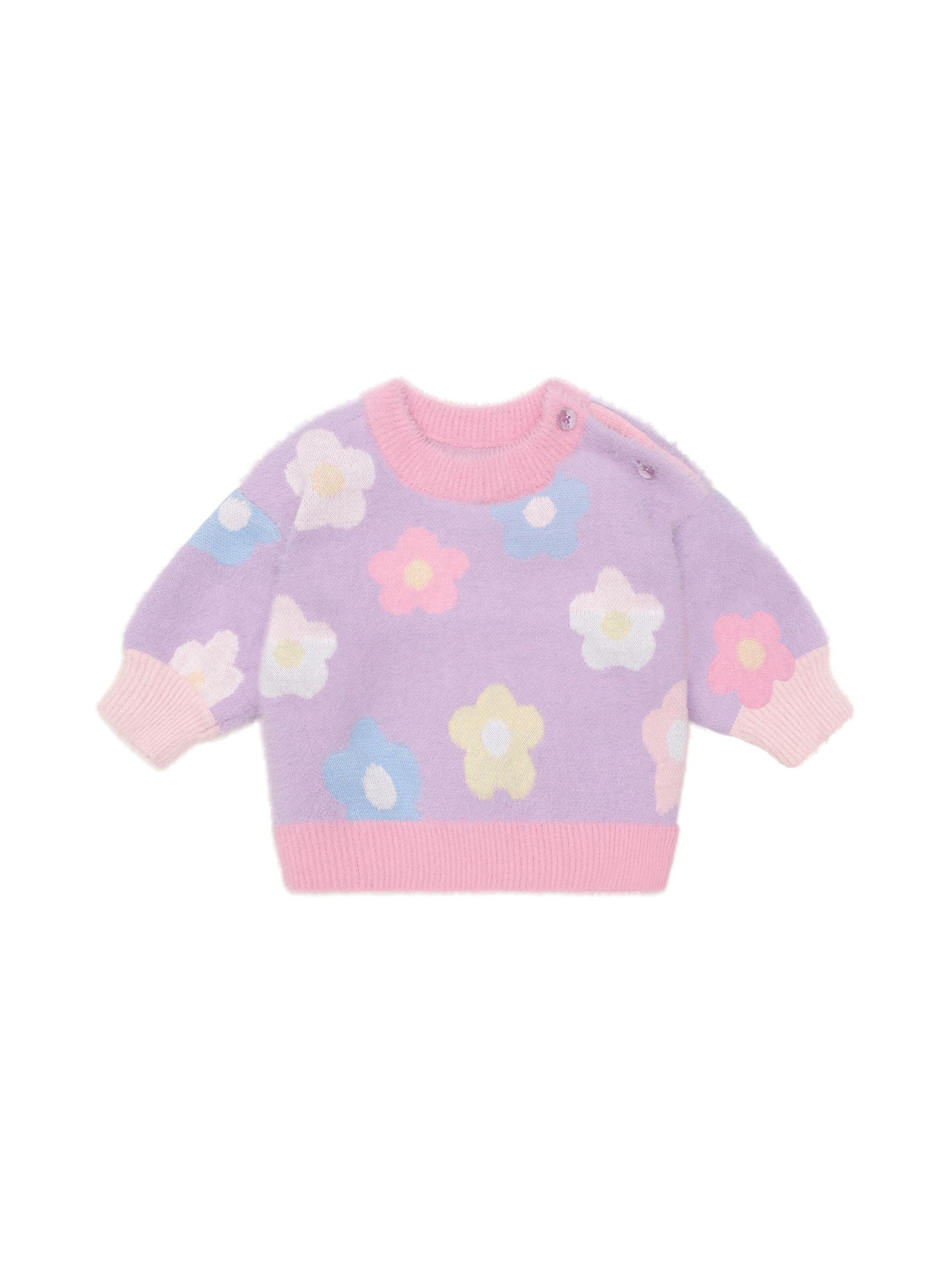 Huxbaby Girls Jumper Rainbow Daisy Jumper