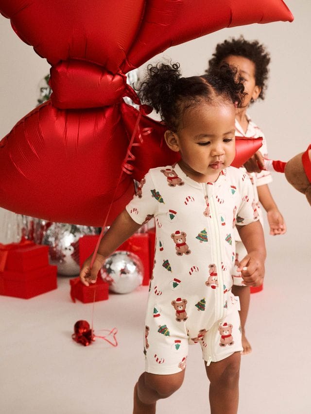 Huxbaby Girls Onesie 0-3M Festive Hux Zip Romper
