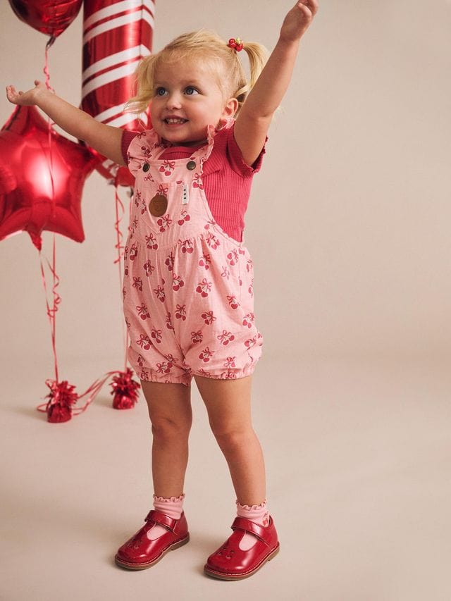 Huxbaby Girls Onesie 3-6M Cherry Pie Frilly Playsuit