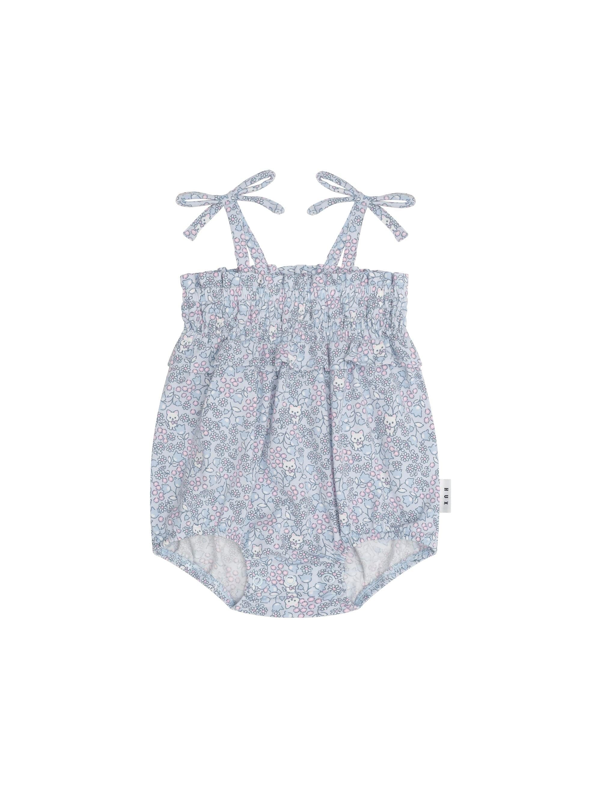 Huxbaby Girls Onesie Bluebell Floral Bubble Onesie