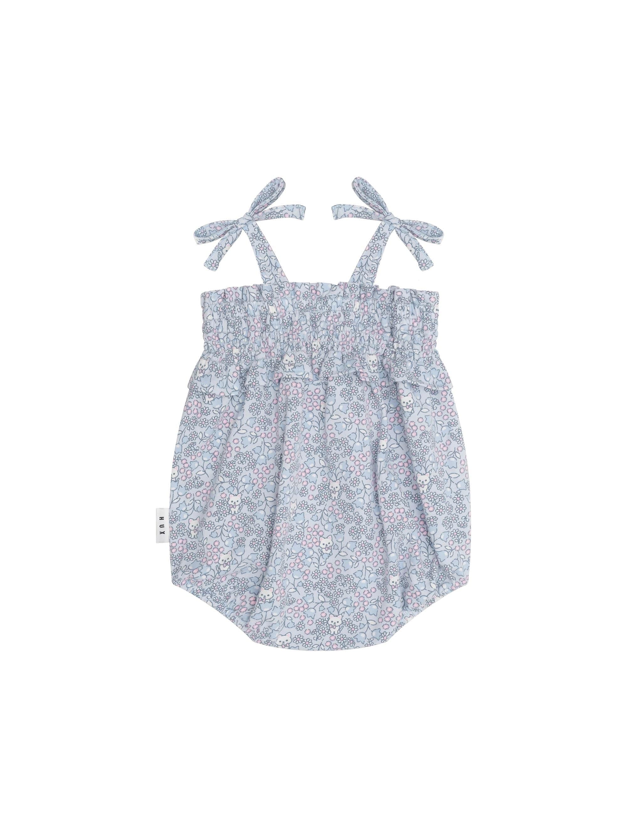 Huxbaby Girls Onesie Bluebell Floral Bubble Onesie