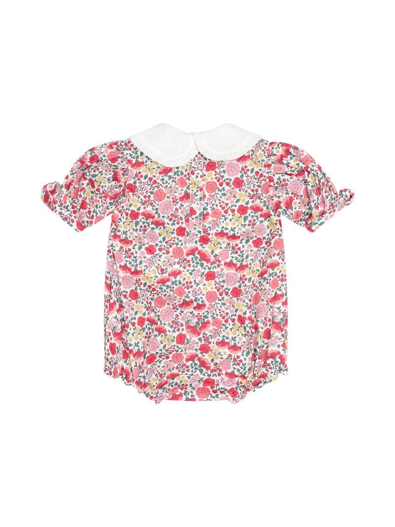 Huxbaby Girls Onesie Festive Floral Frill Collar Bubble Romper