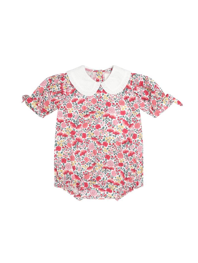 Huxbaby Girls Onesie Festive Floral Frill Collar Bubble Romper