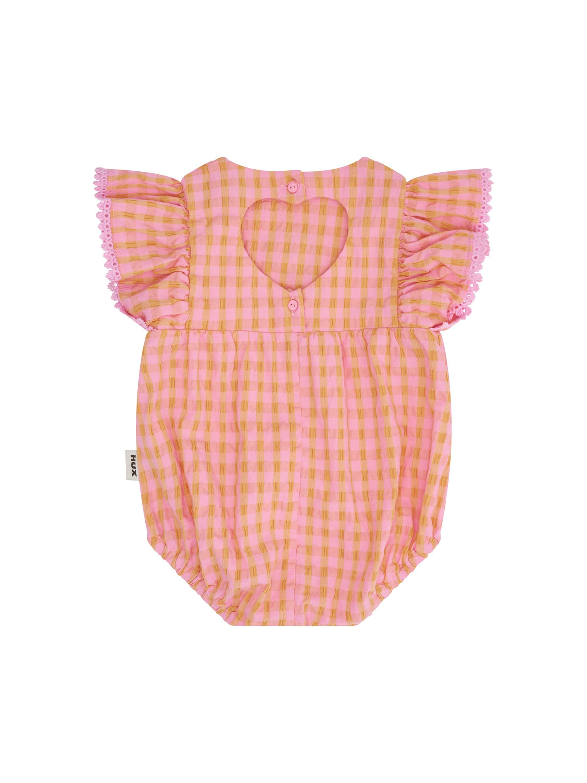 Huxbaby Girls Onesie Mango Sherbet Garment Dye Seersucker Romper