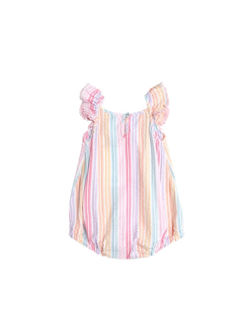 Huxbaby Girls Onesie Rainbow Stripe Frill Playsuit