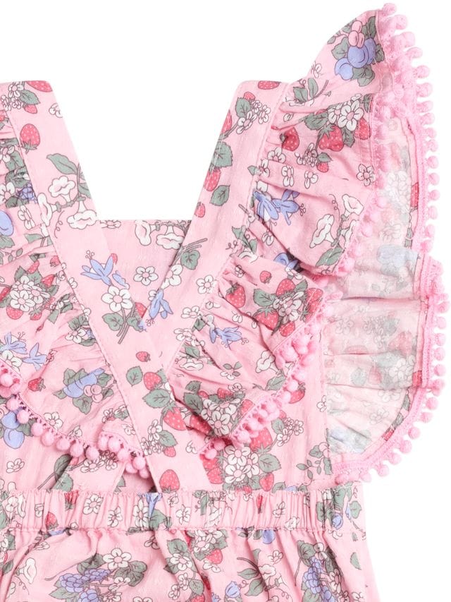 Huxbaby Girls Onesie Strawberry Garden Playsuit