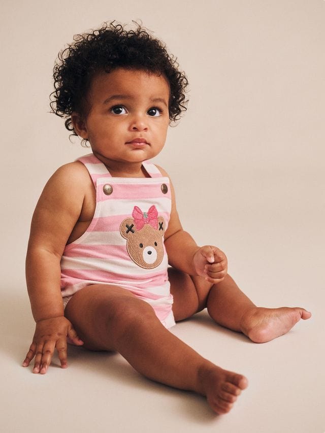 Huxbaby Girls Onesie Strawberry Stripe Playsuit