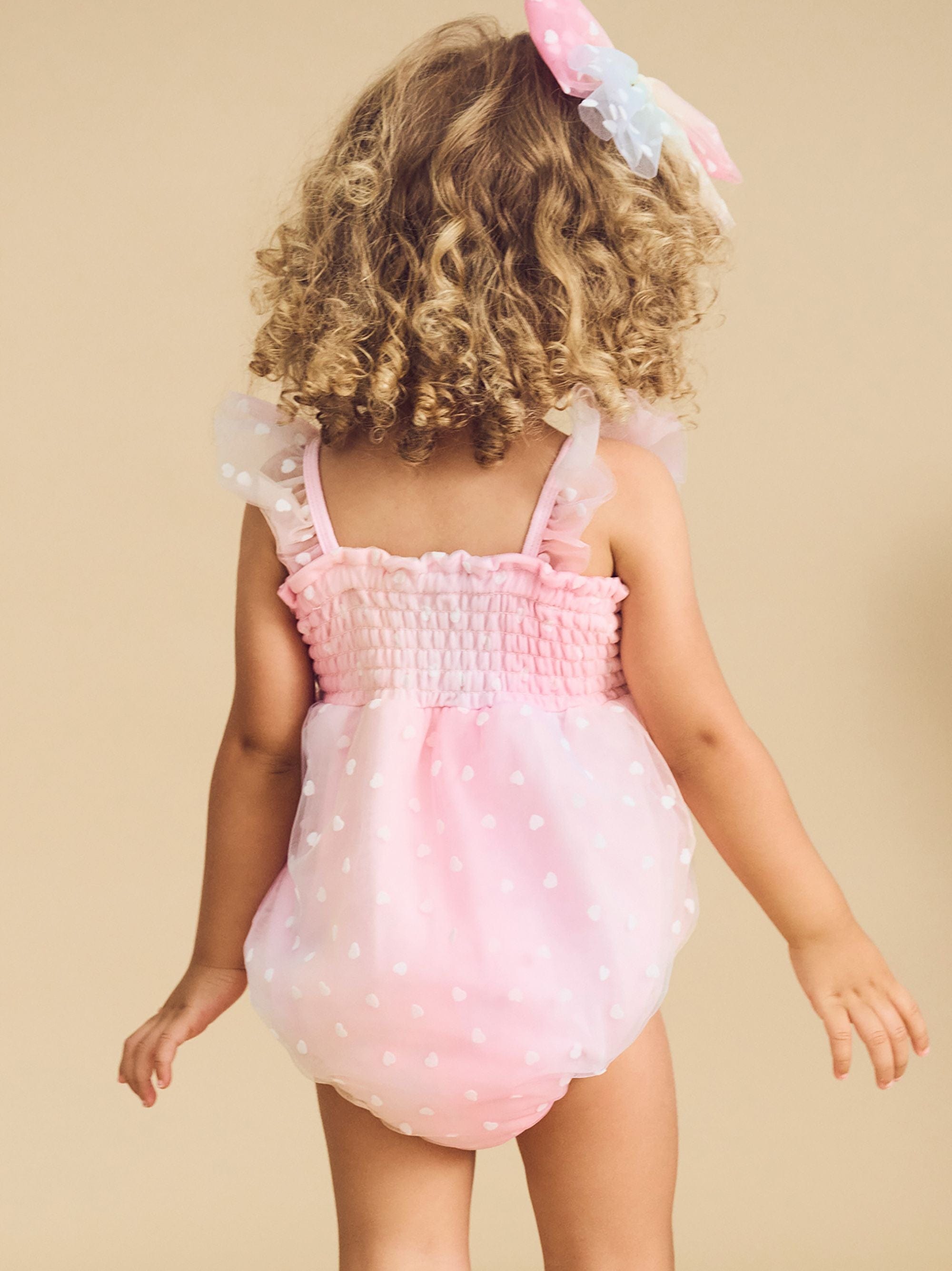 Huxbaby Girls Onesie Sweetheart Frill Tulle Playsuit