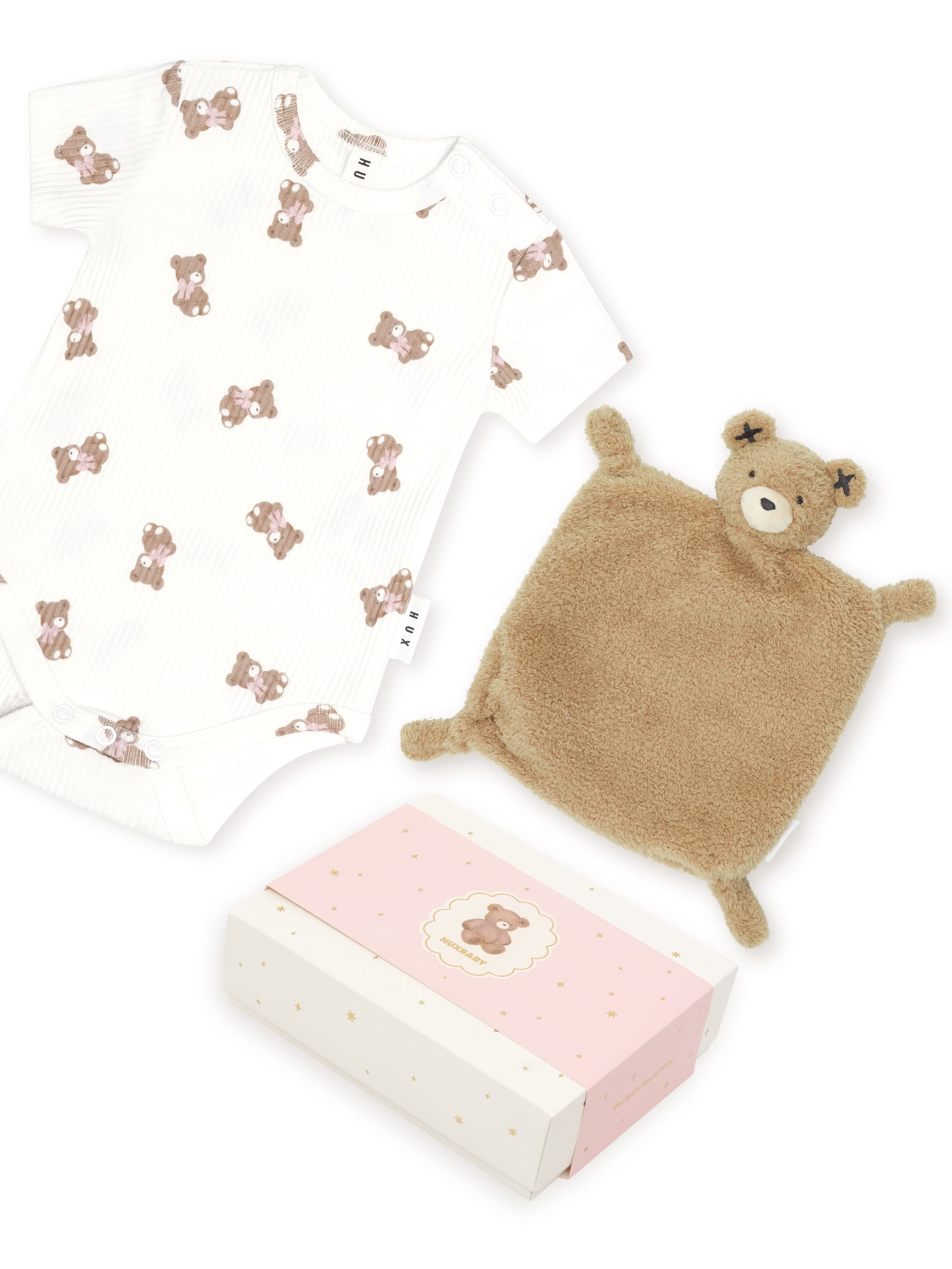 Huxbaby Girls Onesie Tumbling Bow Huxette 2pc Box Set
