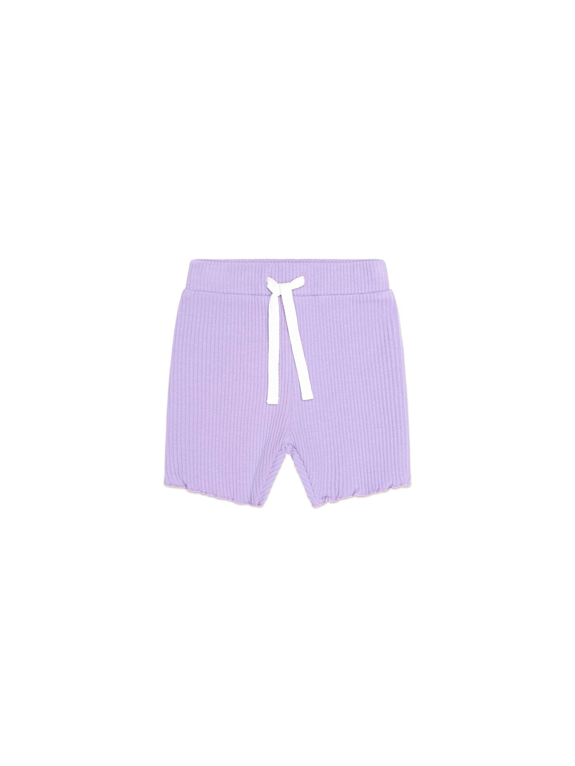 Huxbaby Girls Pants 2Y Purple Rib Bike Short