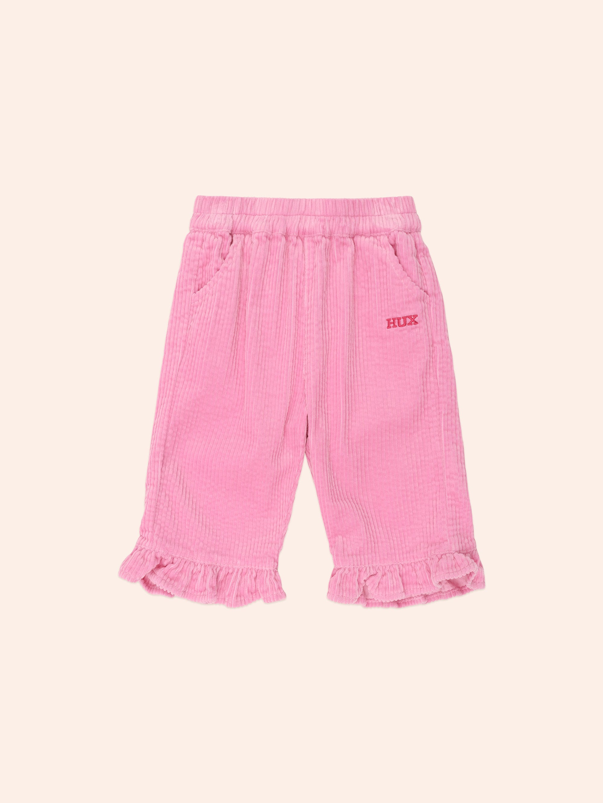 Huxbaby Girls Pants Cord Frill Hem Pant