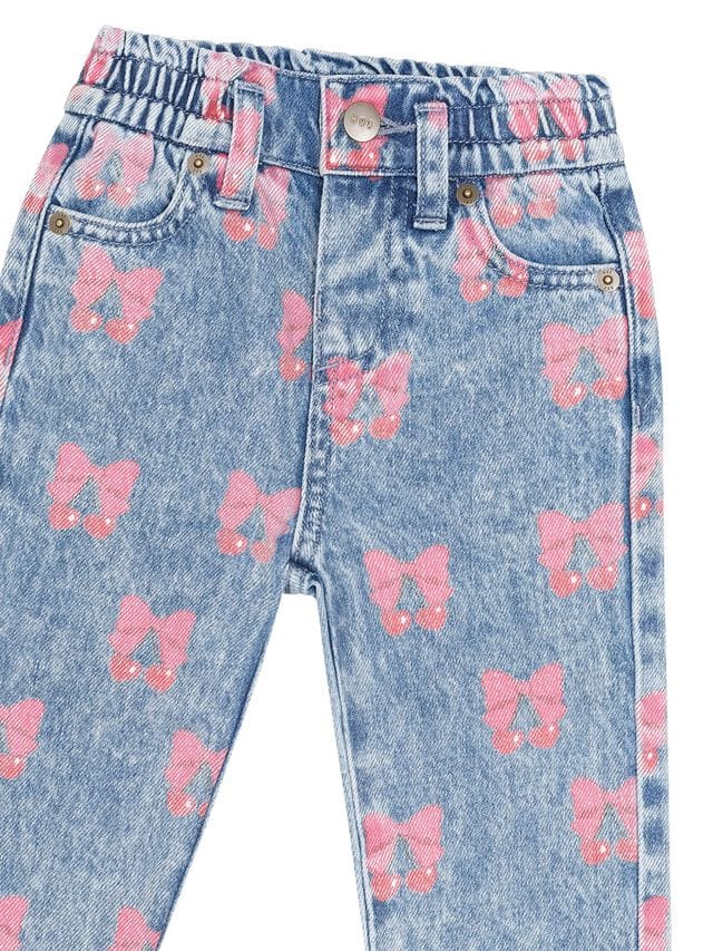 Huxbaby Girls Pants Dreamy Denim Cherry Paperbag Pant