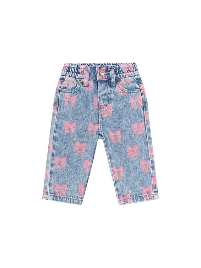 Huxbaby Girls Pants Dreamy Denim Cherry Paperbag Pant
