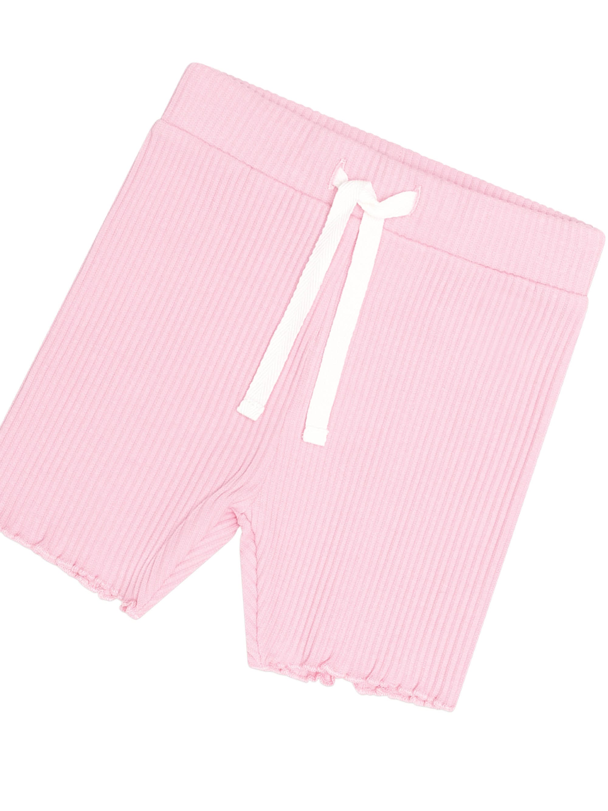 Huxbaby Girls Pants Strawberry Creme Rib Bike Short