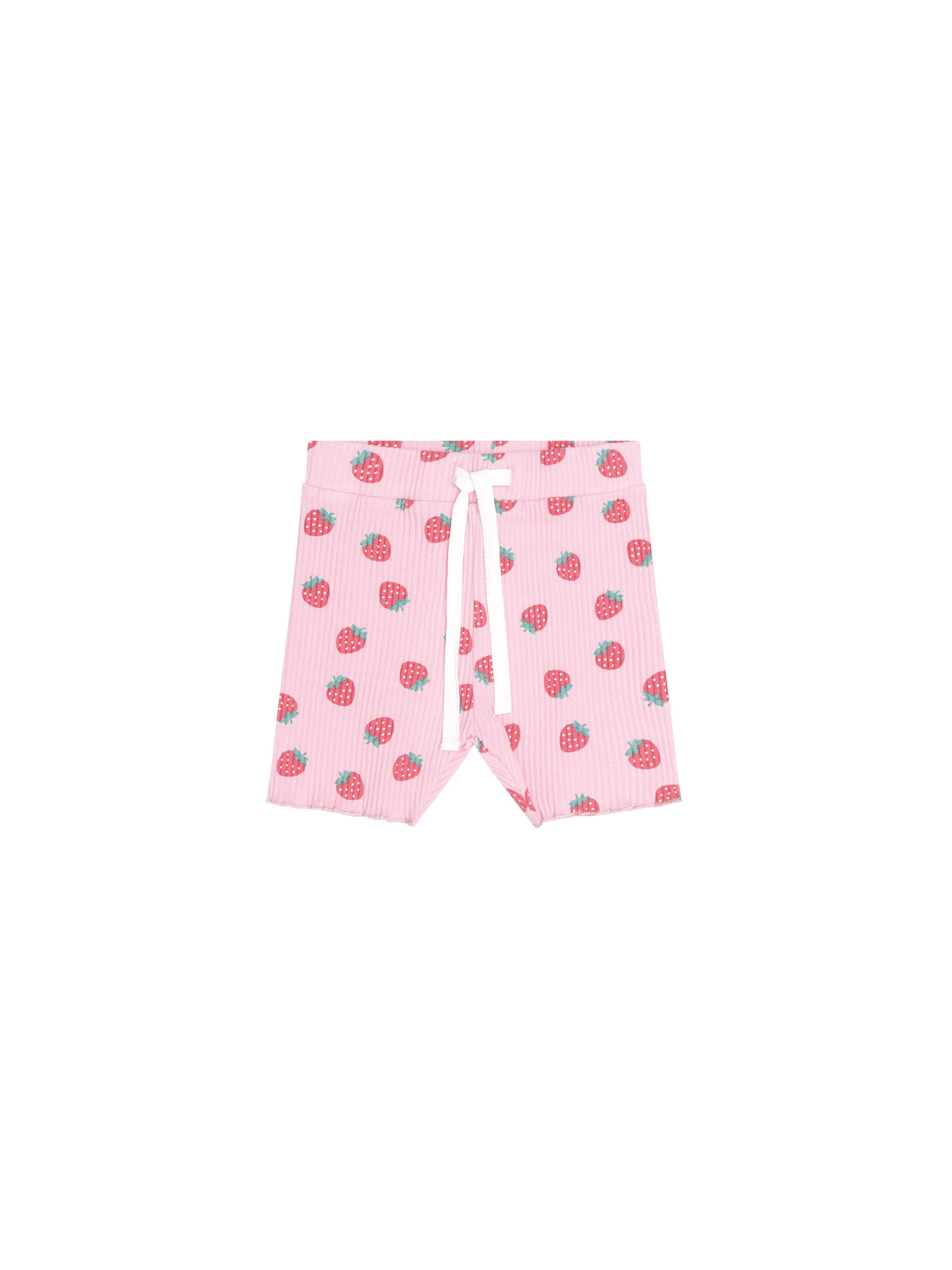 Huxbaby Girls Pants Strawberry Print Rib Bike Short
