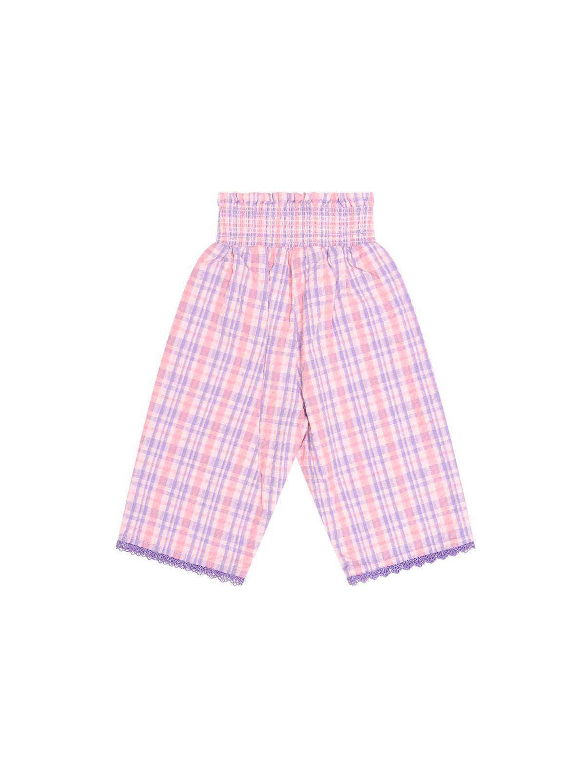 Huxbaby Girls Pants Tropical Check Paperbag Pant