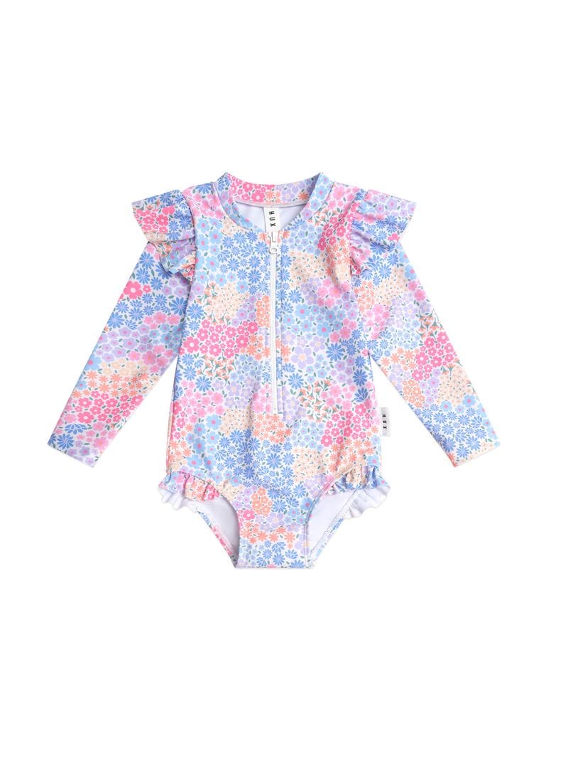 Huxbaby Girls Swimwear 2Y Frill Swimsuit Floral Bloom