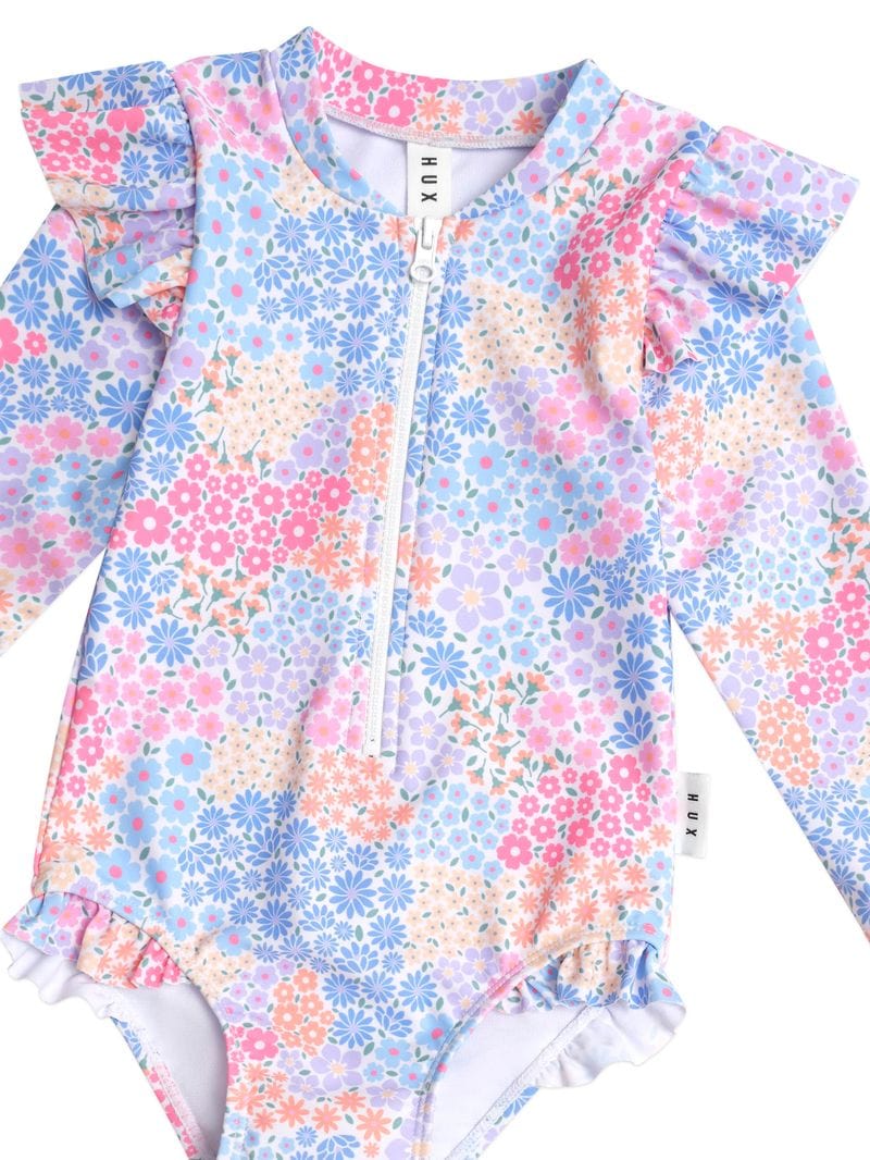Huxbaby Girls Swimwear Frill Swimsuit Floral Bloom