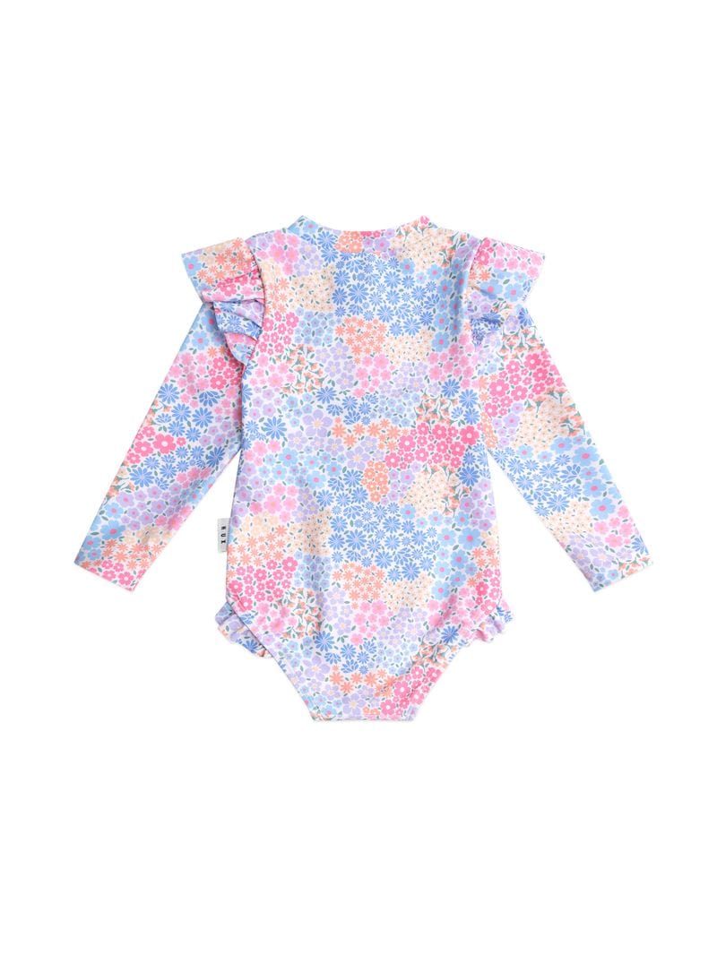 Huxbaby Girls Swimwear Frill Swimsuit Floral Bloom