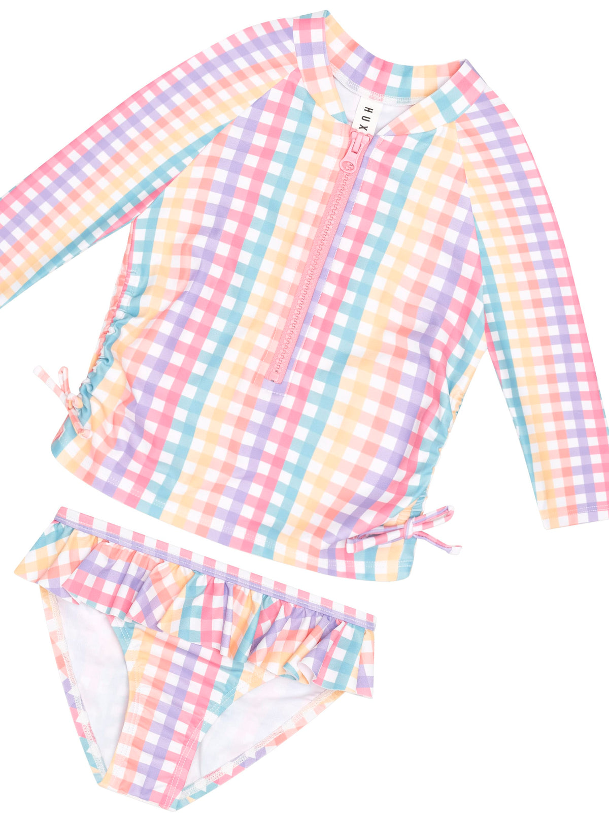 Huxbaby Girls Swimwear Rainbow Check 2pc Swim Set