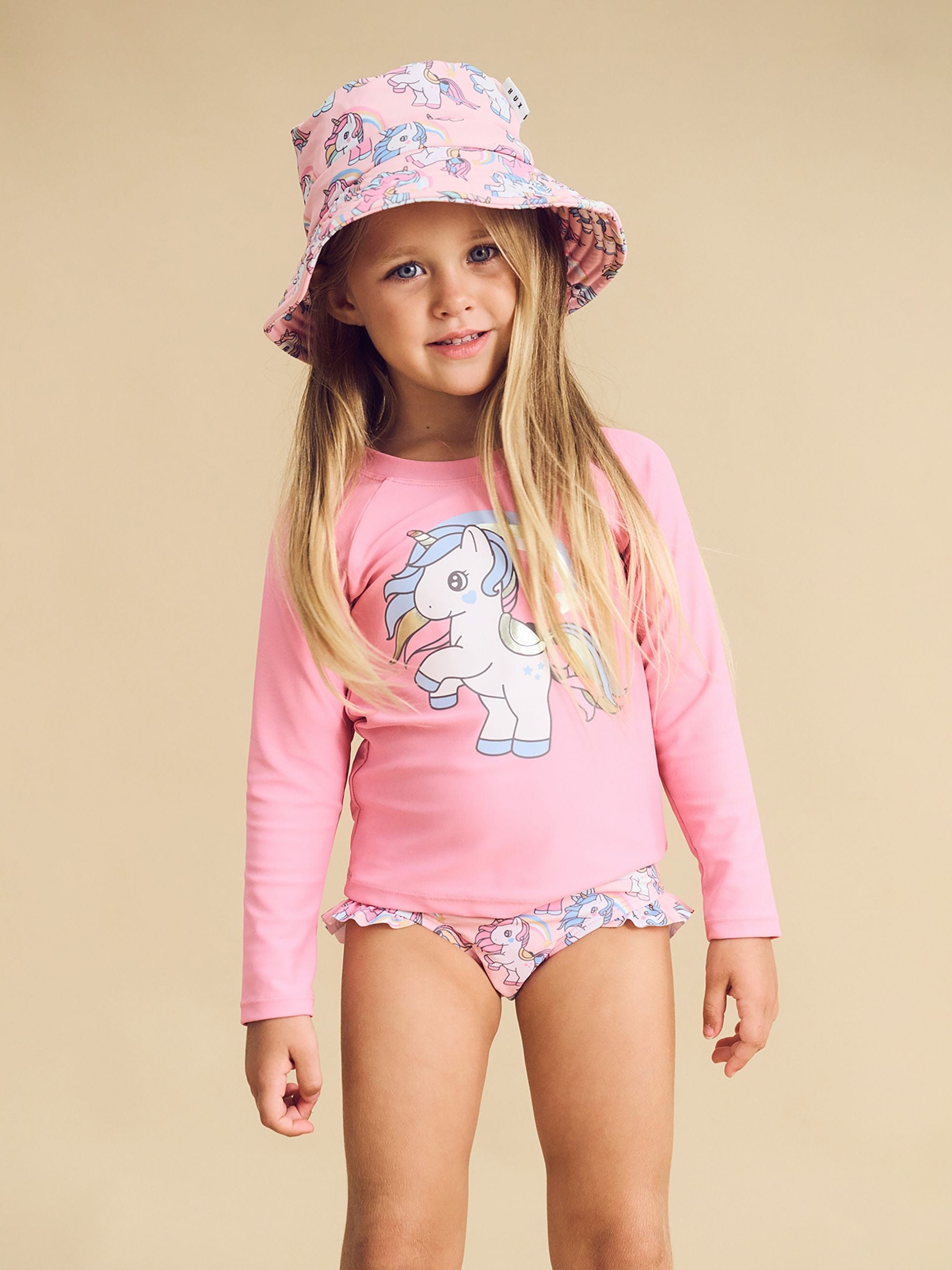 Huxbaby Girls Swimwear Rainbow Unicorn Swim Set