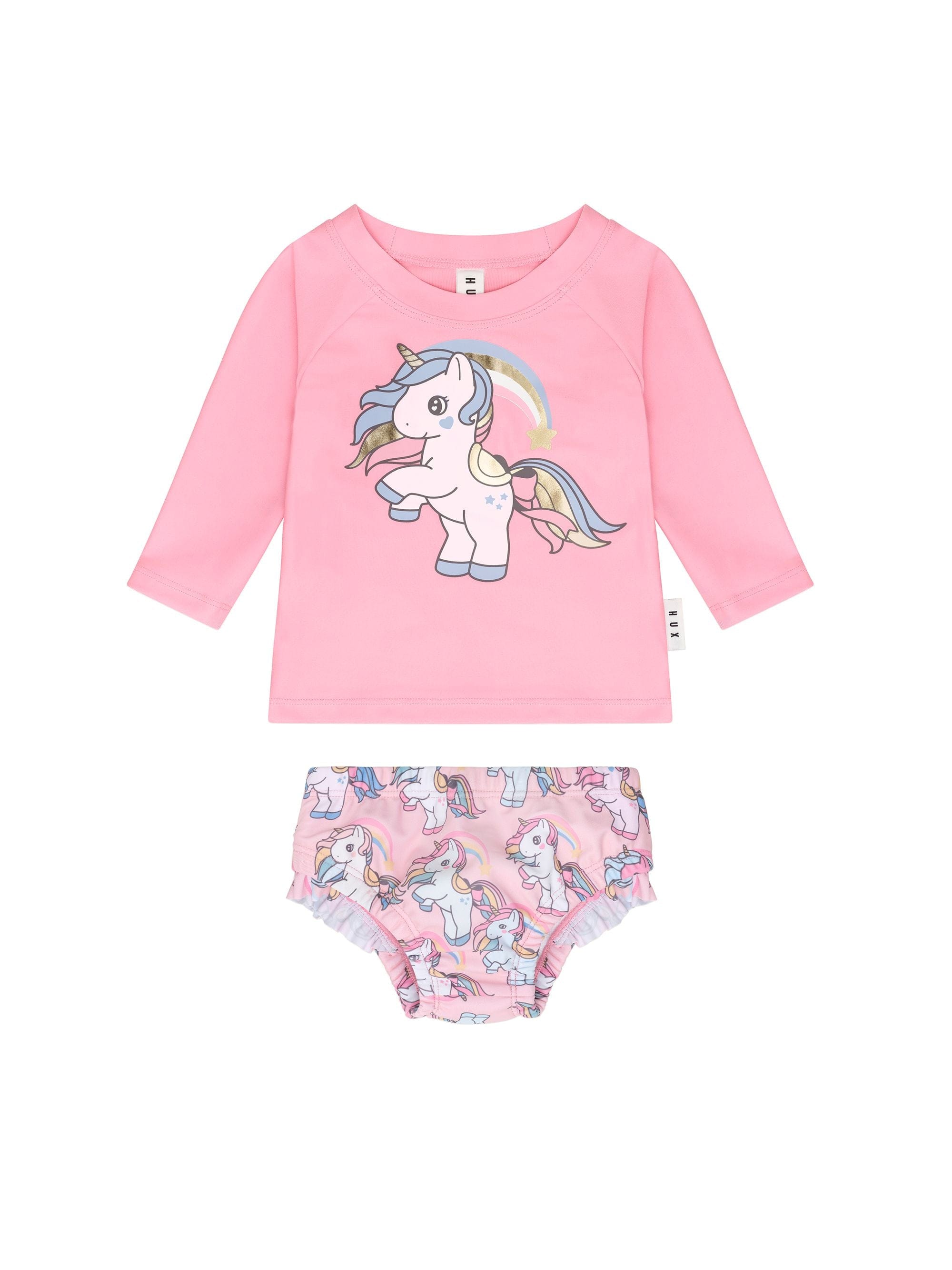 Huxbaby Girls Swimwear Rainbow Unicorn Swim Set