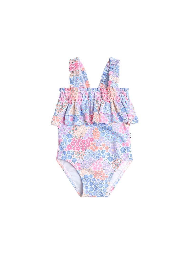 Huxbaby Girls Swimwear Shirred Swimsuit Floral Bloom
