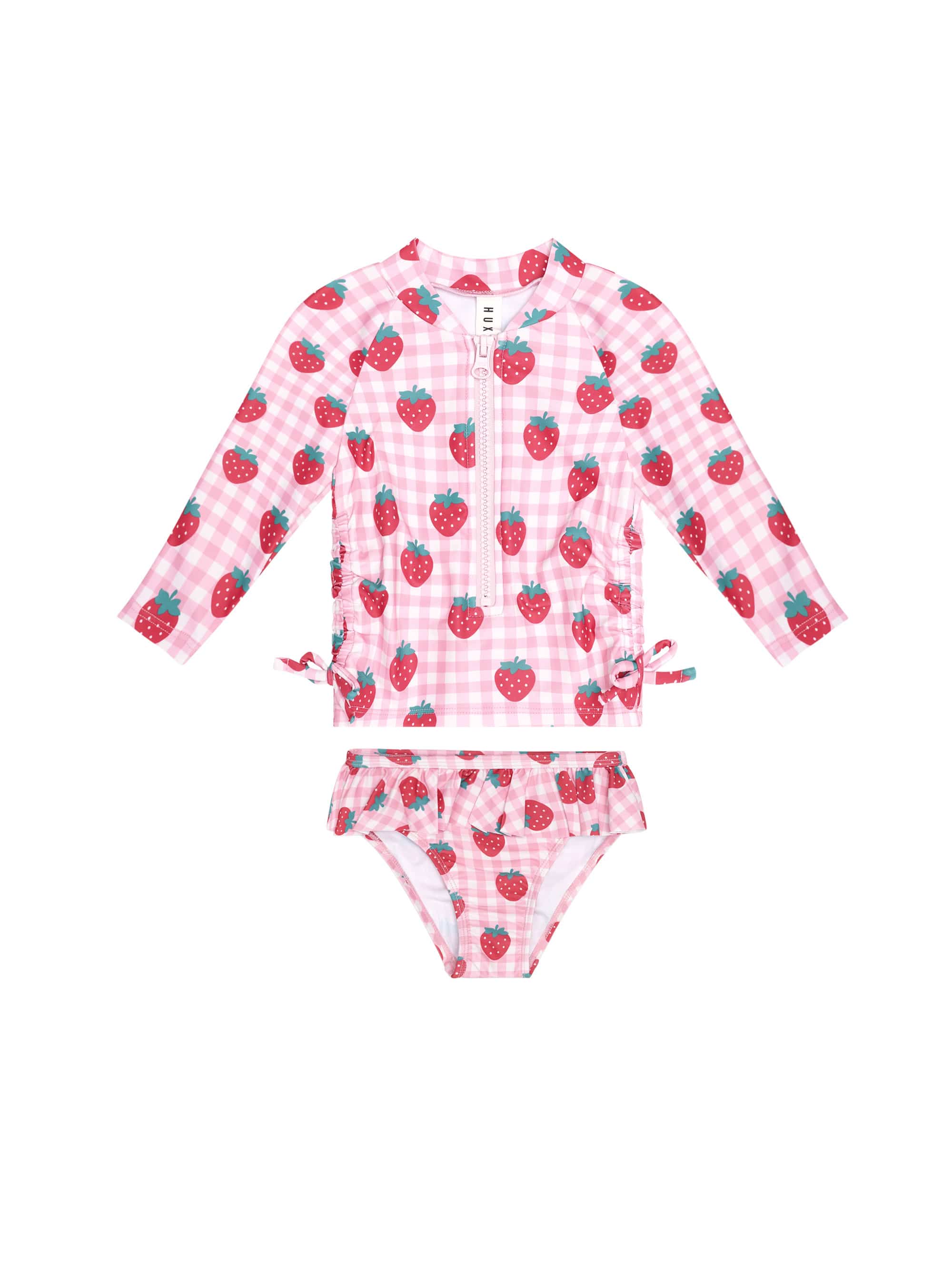 Huxbaby Girls Swimwear Strawberry Check 2pc Swim Set