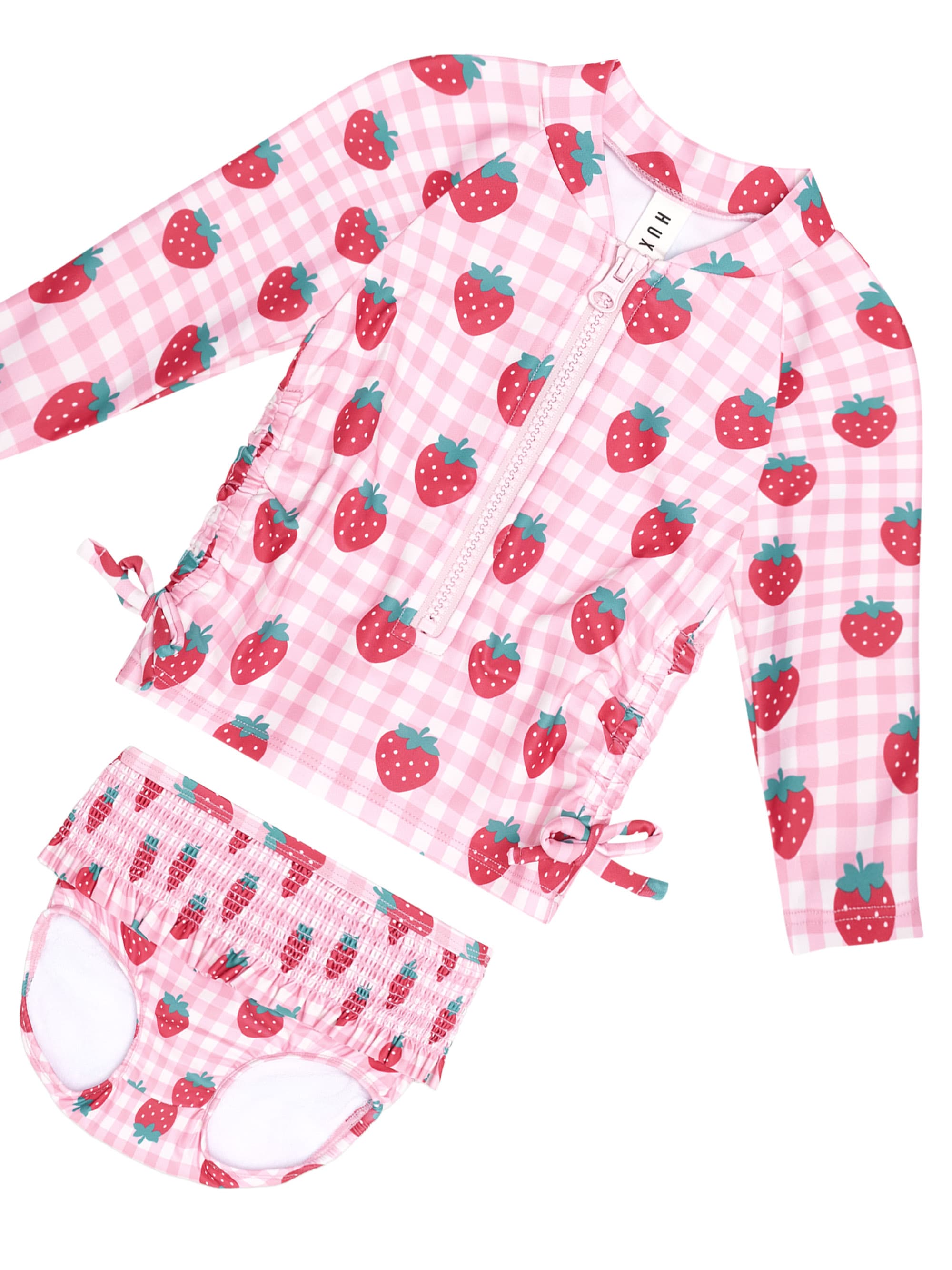 Huxbaby Girls Swimwear Strawberry Check 2pc Swim Set