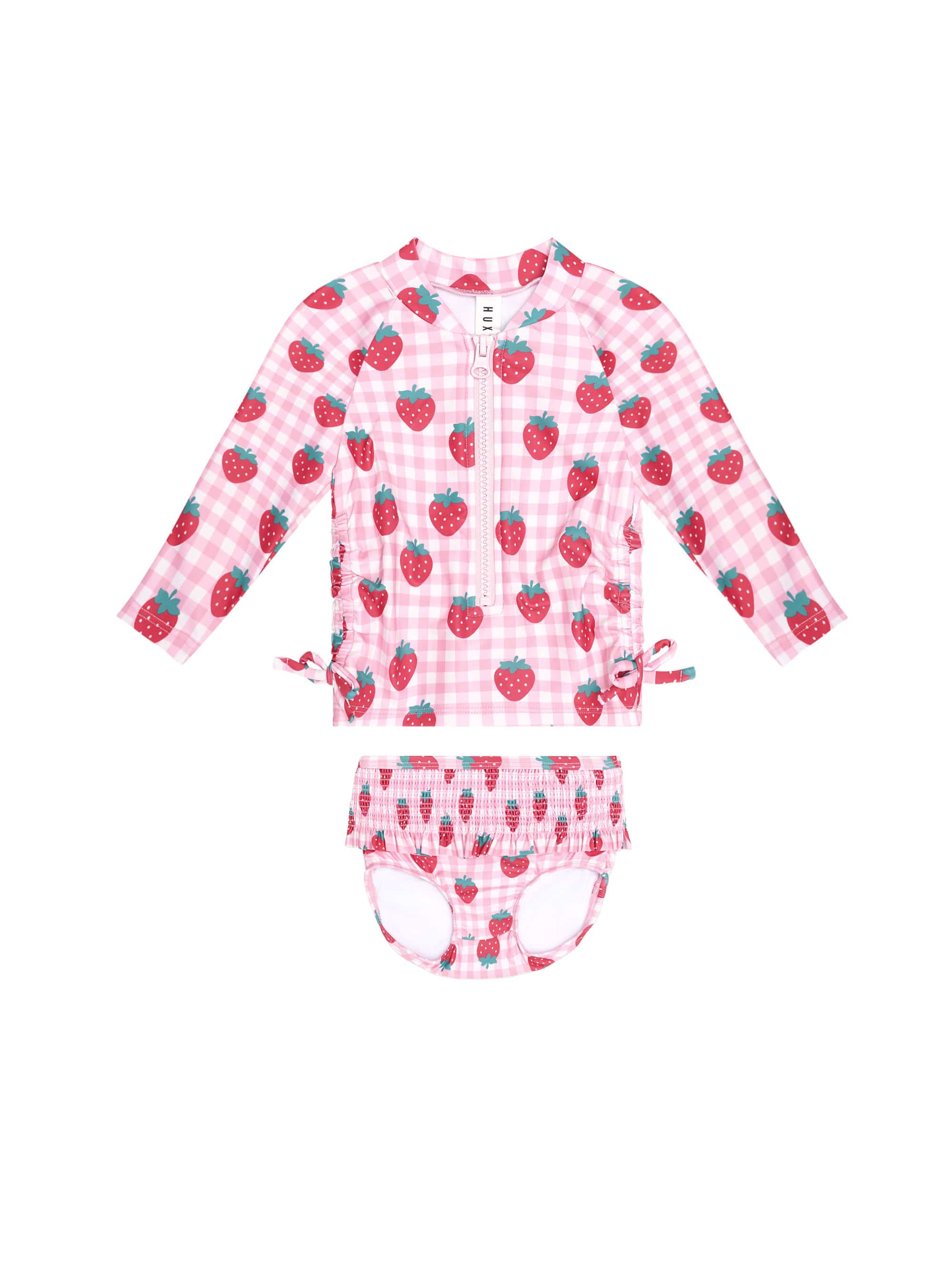 Huxbaby Girls Swimwear Strawberry Check 2pc Swim Set