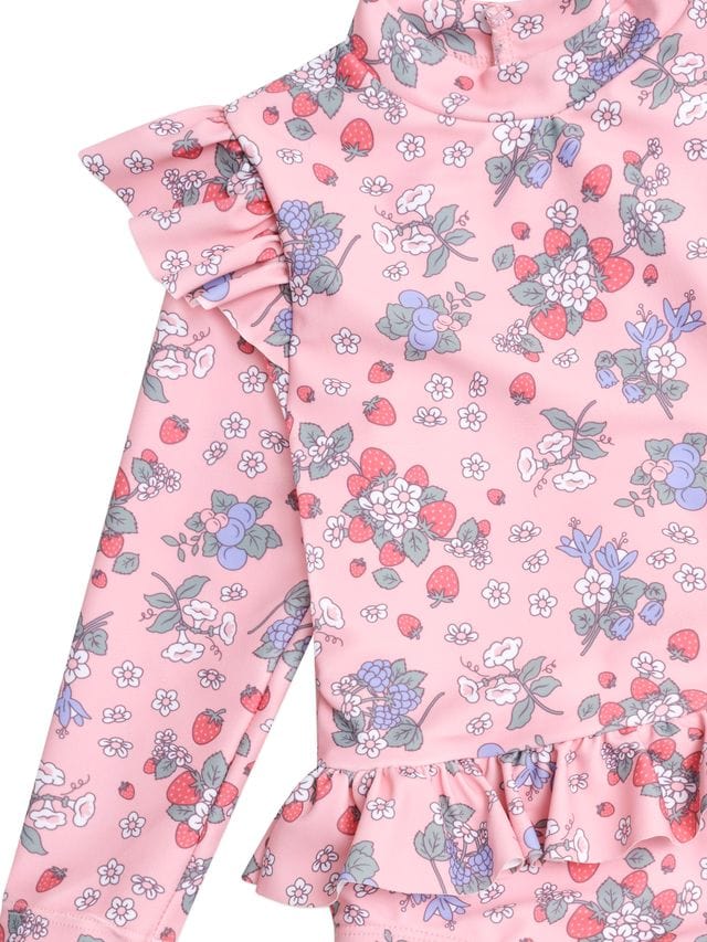 Huxbaby Girls Swimwear Strawberry Garden Frill Swimsuit