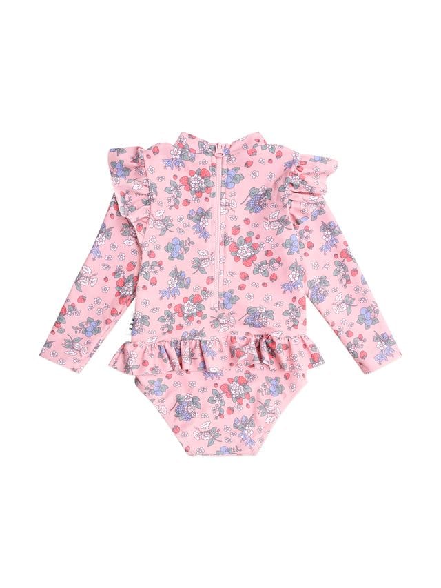 Huxbaby Girls Swimwear Strawberry Garden Frill Swimsuit