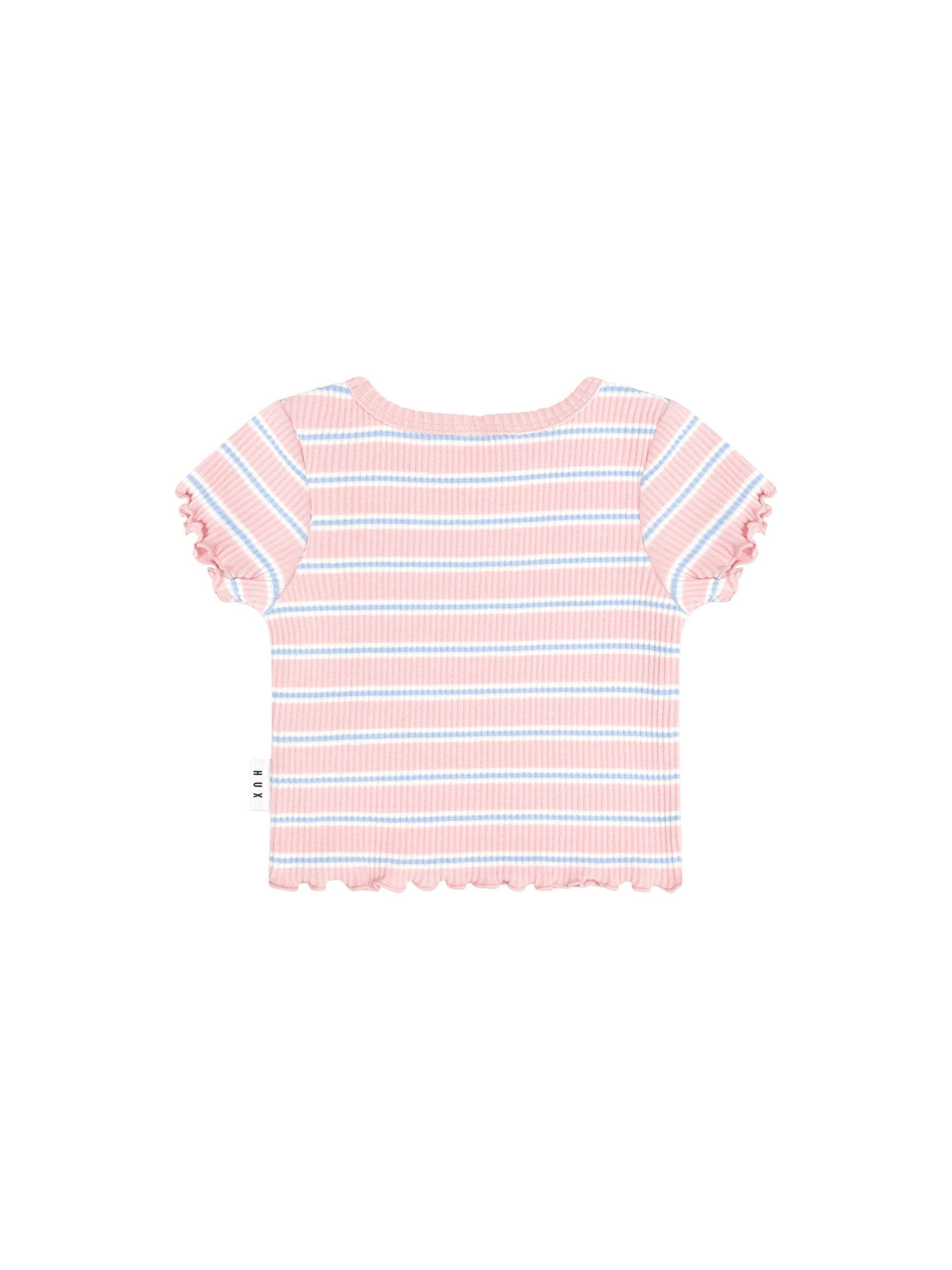 Huxbaby Girls Tee Candy Stripe Rib Tee